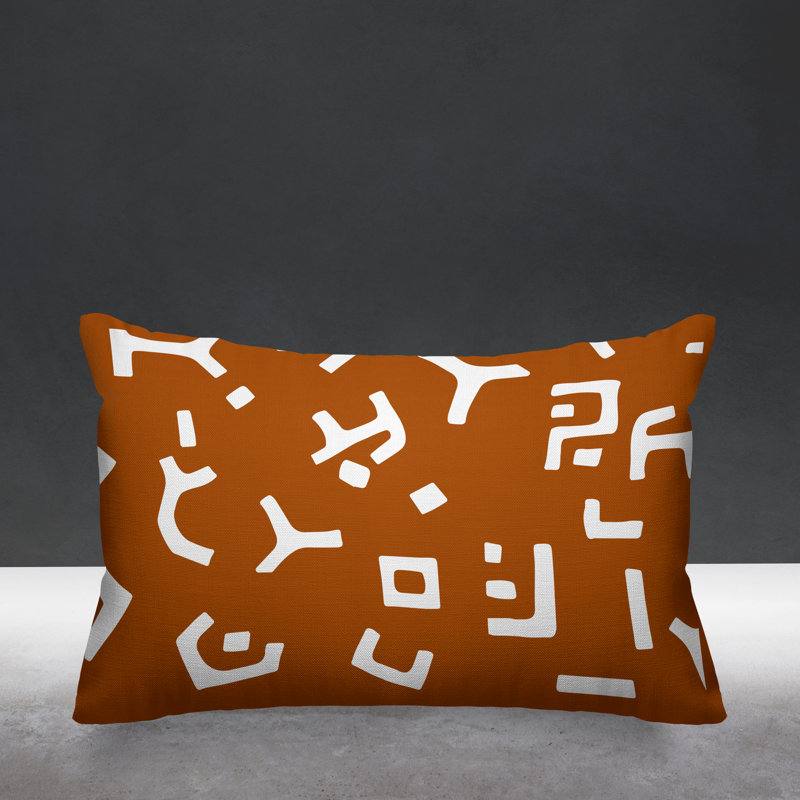 Housse et insert de coussin rectangulaire Adanya, Orange brûlé