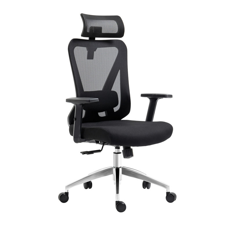 Chaise de bureau en maille vraiment ergonomique avec appui-tête et soutien lombaire
