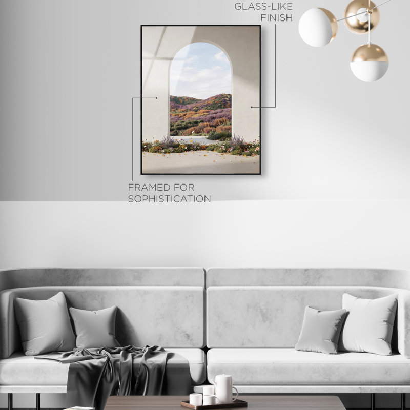 Window to Paradise II High-Gloss Frameless Acrylic Glass Wall Art Landscape & Nature Print by Oliver Gal, Ready to Hang, 16 x 20