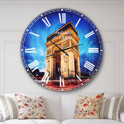 Arch of Triumph in Paris - French Country Wall Clock