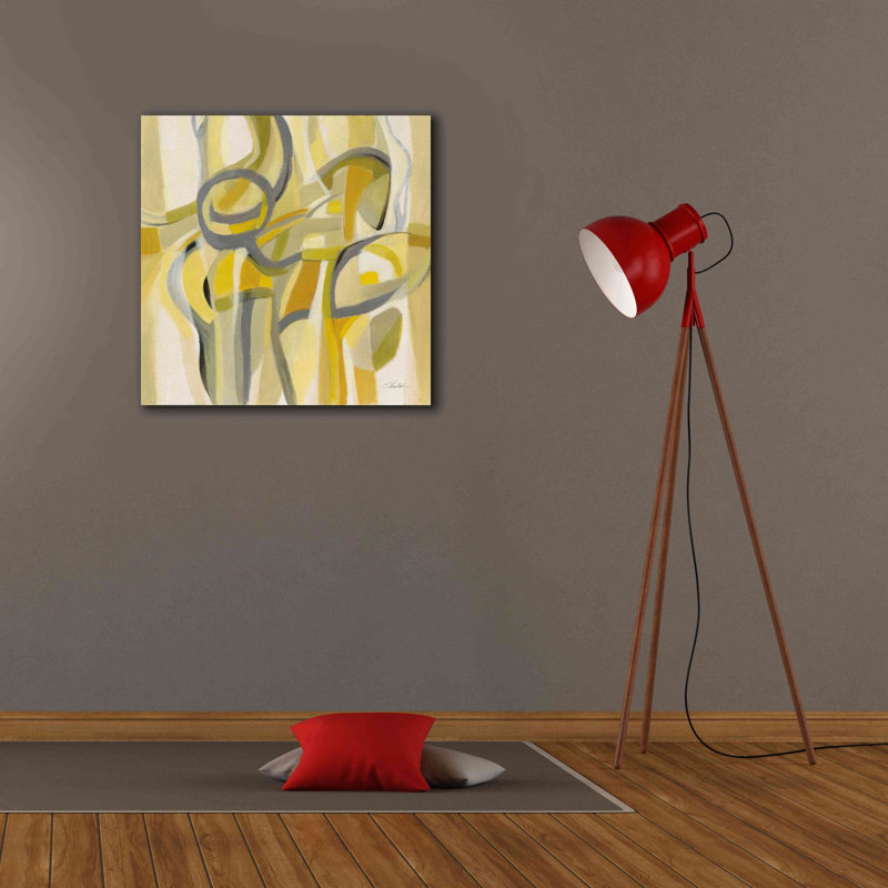 «Mid Mod Yellow» par Silvia Vassileva, art mural sur toile, H 26 po x l 26 po x P 1,5 po