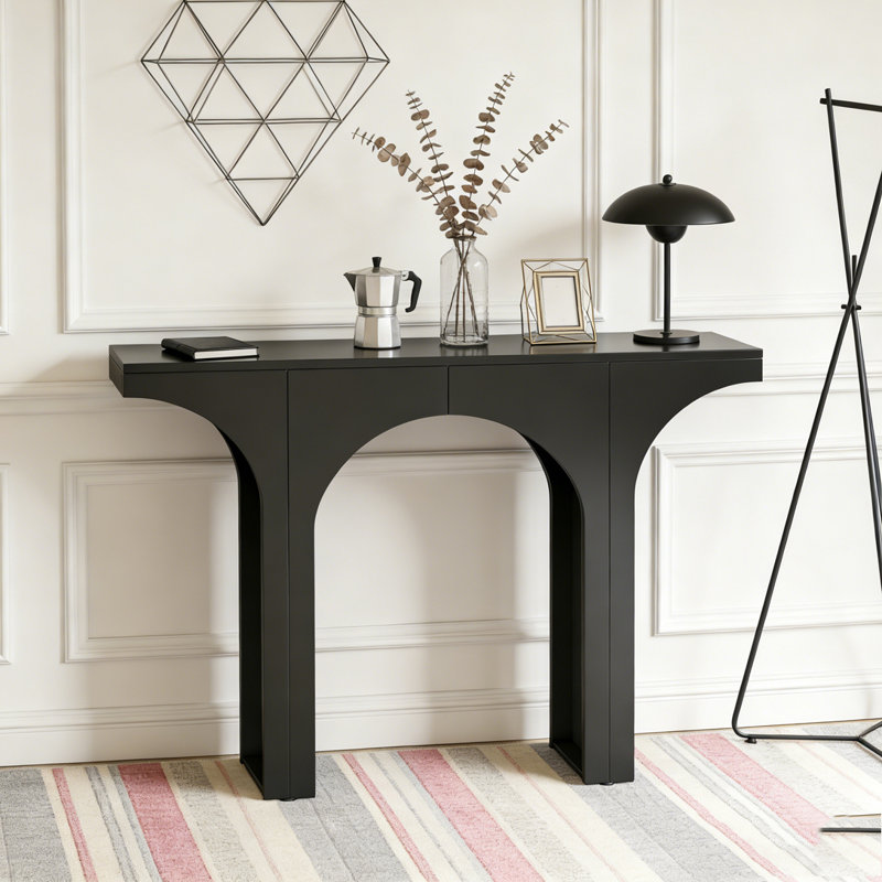 Wooden Entryway Table Sofa Table with Arch Base