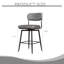 Ensemble de 2 tabourets de bar rotatifs à 360 ° avec tabourets de bar avec coussins en cuir et supports en fer, convenant à divers endroits tels que les cuisines, les restaurants, les bureaux, etc.