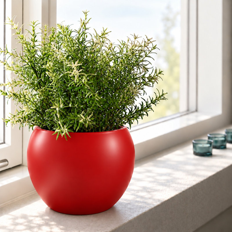 Pot à fleurs Kobe Nest intérieur / extérieur en fibre de strass - rouge véritable P 12 po (ouverture 7,8 po), Rouge véritable
