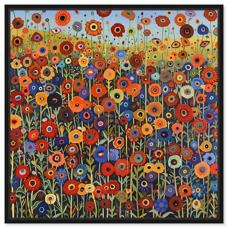 Art et art floral sur toile, H 12 po x l 12 po, Structure noire