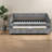 Space-saving Twin Daybed With Storage, Soft Upholstered Grey Modern Design