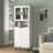 Modern Tempered Glass Door Tall Storage Bookcase with adjustable board-101050790
