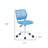 Blue and White Adjustable Height Swivel Rolling Office Chair
