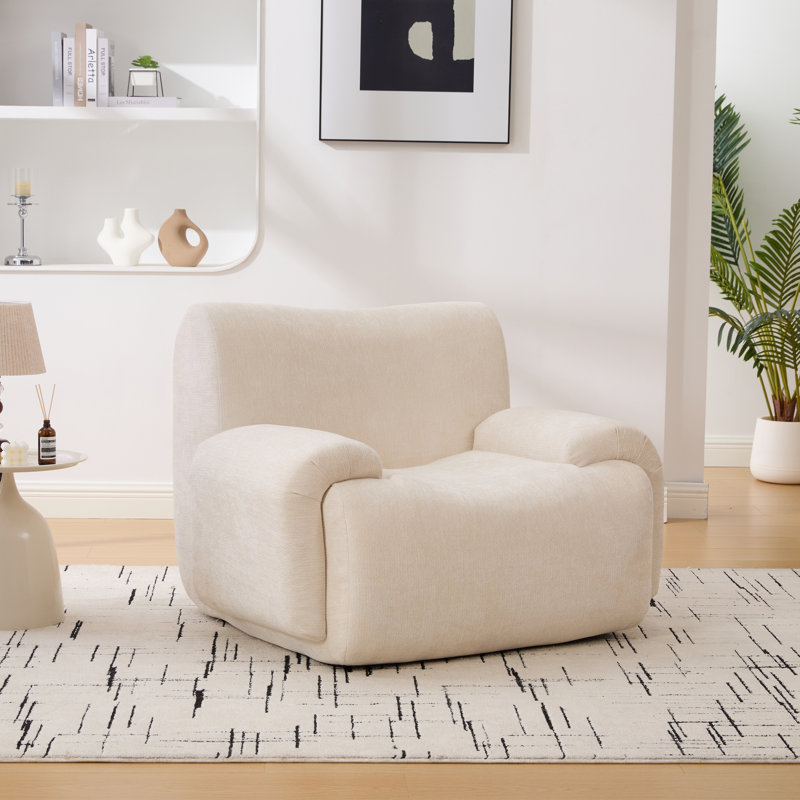 Fauteuil rembourré éponge rembourré éponge 42,11 po, Beige
