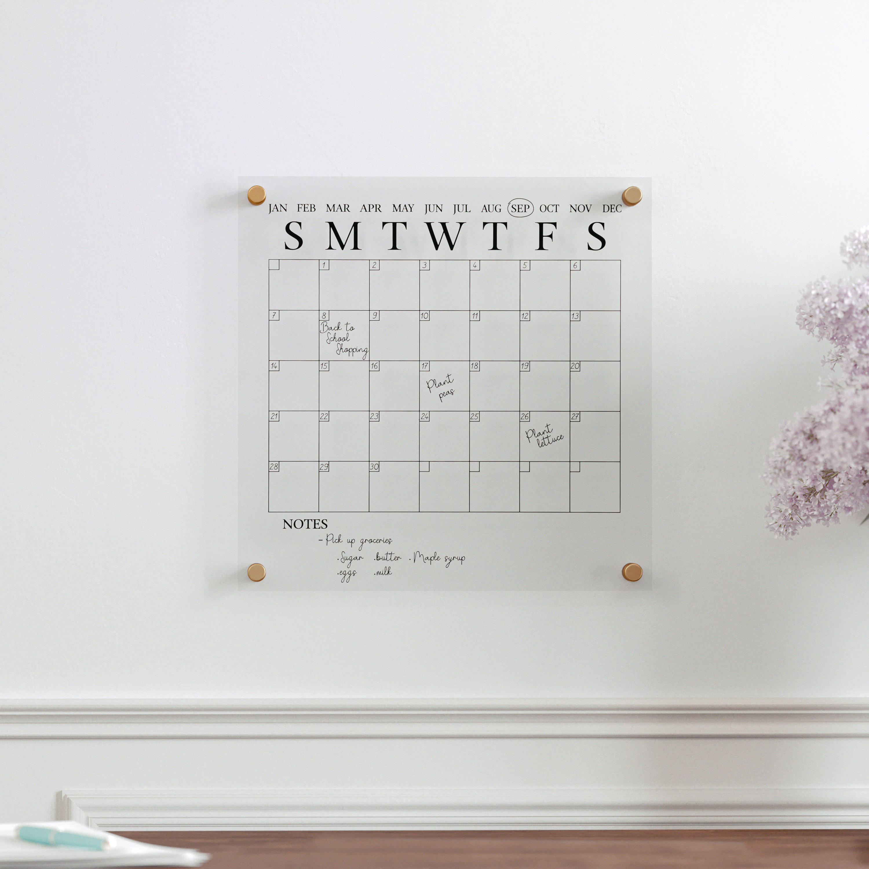 Acrylic Wall Calendar - Magnolia