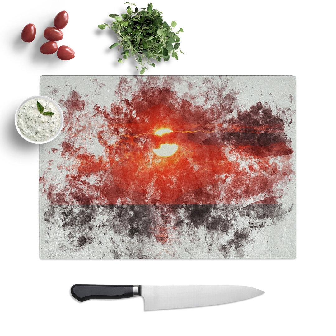 Sunset Watercolour Chopping Board