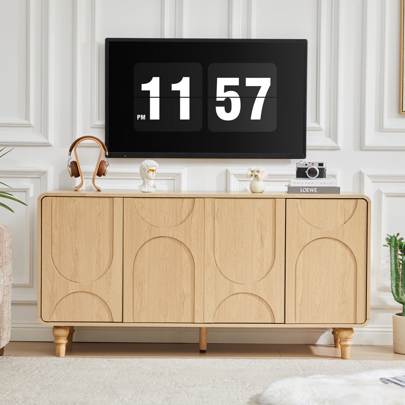 Buffet 59,06 "avec tablettes réglables, Naturel