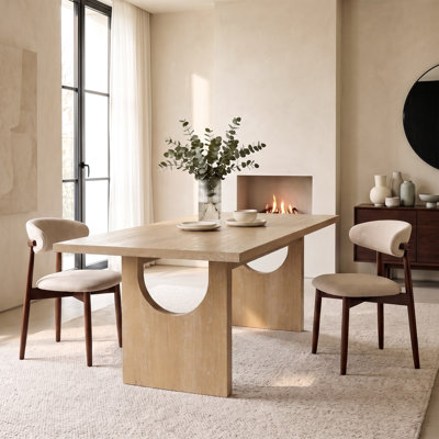 Ensemble de salle à manger 3 pièces COLAMY ALVORA avec table de salle à manger de 72 pouces et 2 chaises de salle à manger en bois rembourrées