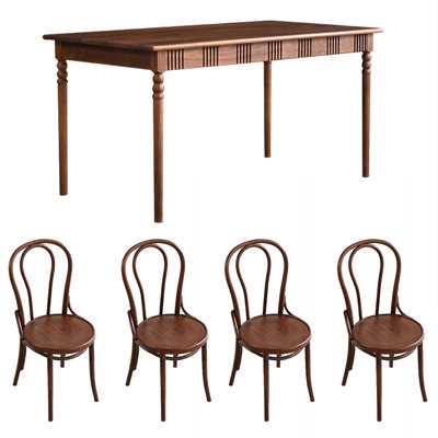 Vintage walnut dining table set