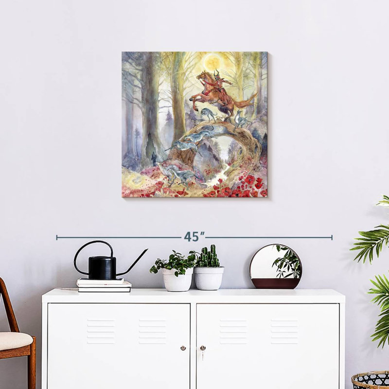 Senne, chevalier rouge de la journée brûlante, H 24 po x l 24 po