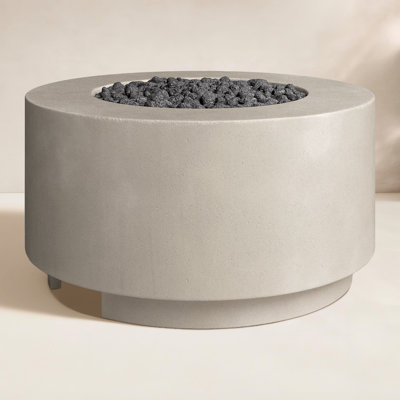 Table de foyer d'extérieur en béton H 16,5 po x l 35,5 po Jolliff