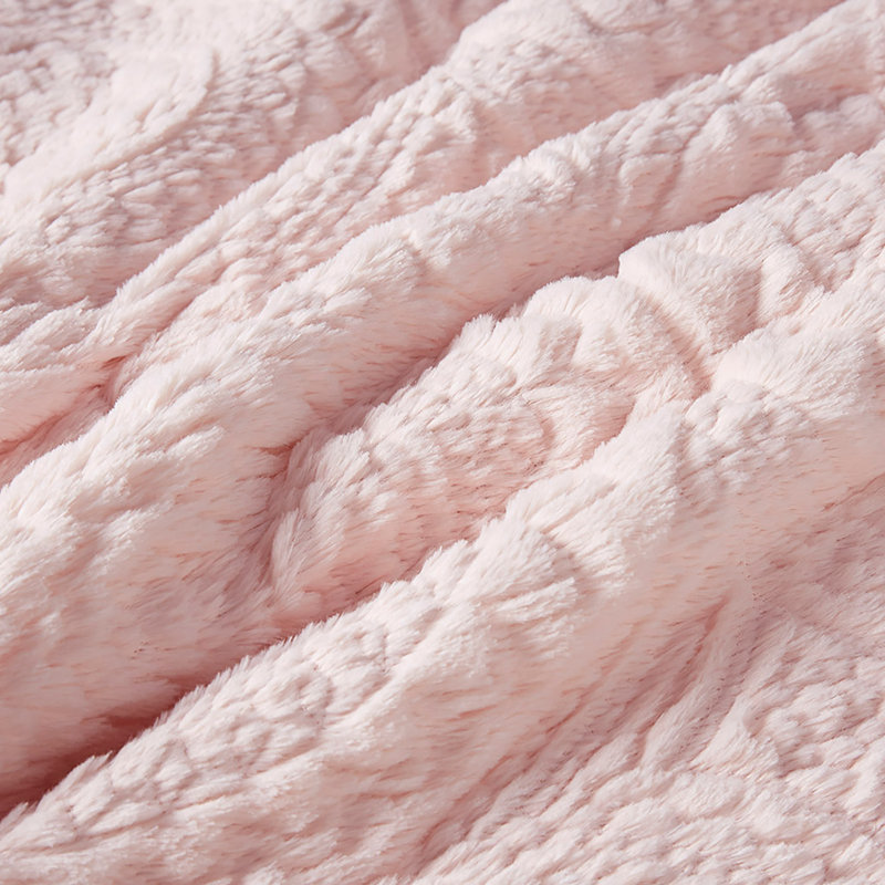 Blush King Faux Fur Reversible Comforter Set