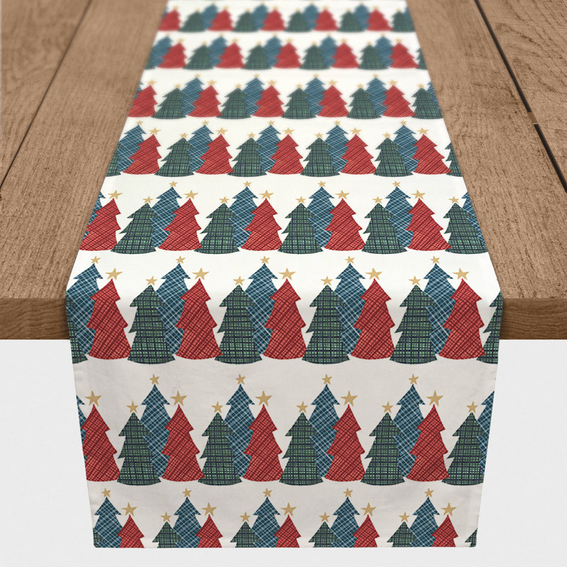 Christmas Tree Trio Table Runner, 90" L x 16" W