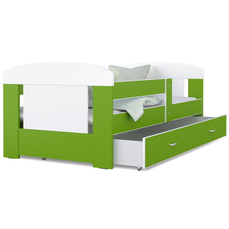 Pierre Cabin Bed with Storage Included, Green, European Toddler (80 x 160cm)