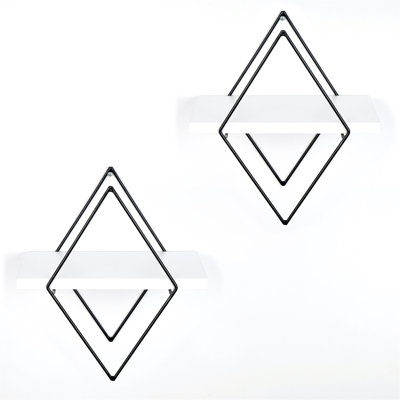 Dawnda 2 Piece Diamond Metal Floating Shelf