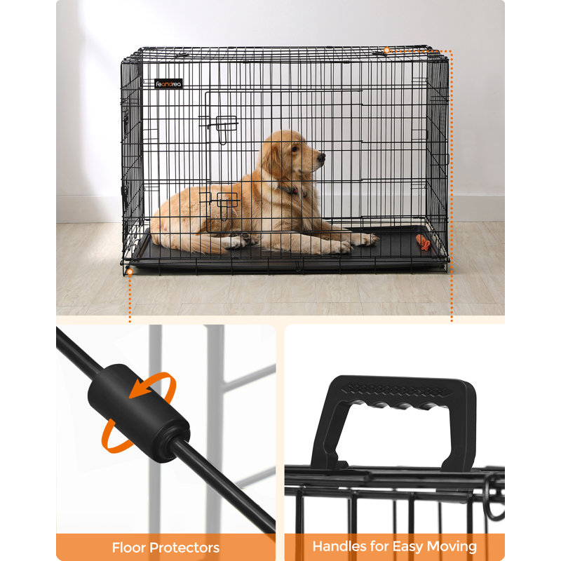 Collapsible Pet Crate with 2 Doors, 80.5cm H x 122cm W x 74.5cm D