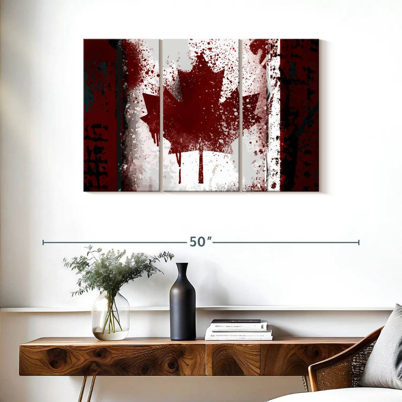 Borges, drapeau du Canada rustique, H 24 po x l 38 po
