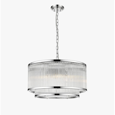 5 - Light Geometric LED Pendant with Glass Accents
