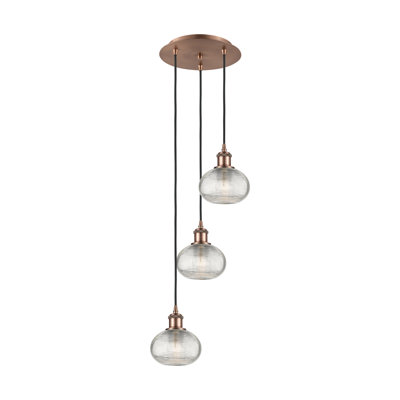 Luminaire suspendu grappe 3 lumières Larrick