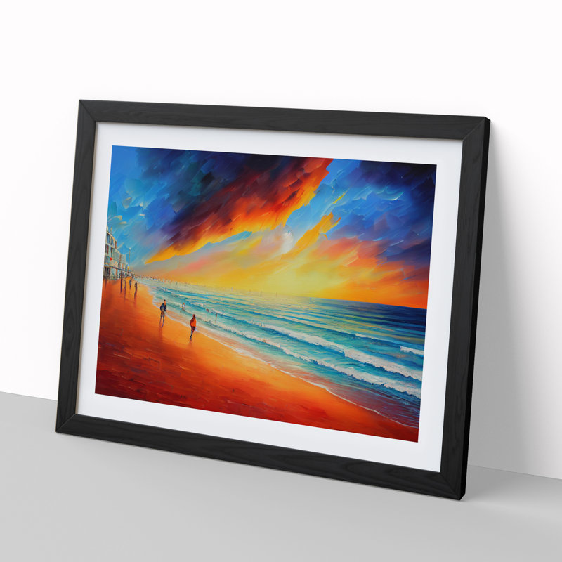 Beach View Vol.5 - Single Picture Frame Painting, Black, 46cm H x 64cm W x 2cm D