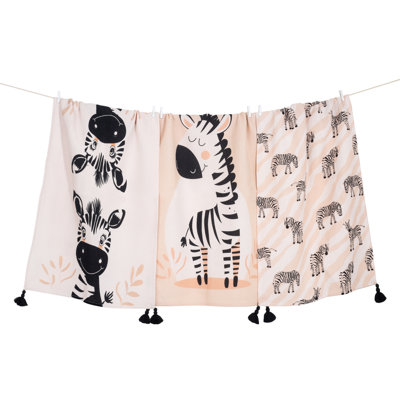 Whimsical Zebra Tassel Kitchen Towel Set
