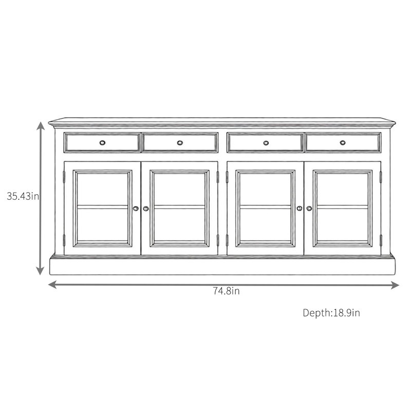 Buffet multifonctionnel rétro, Gris
