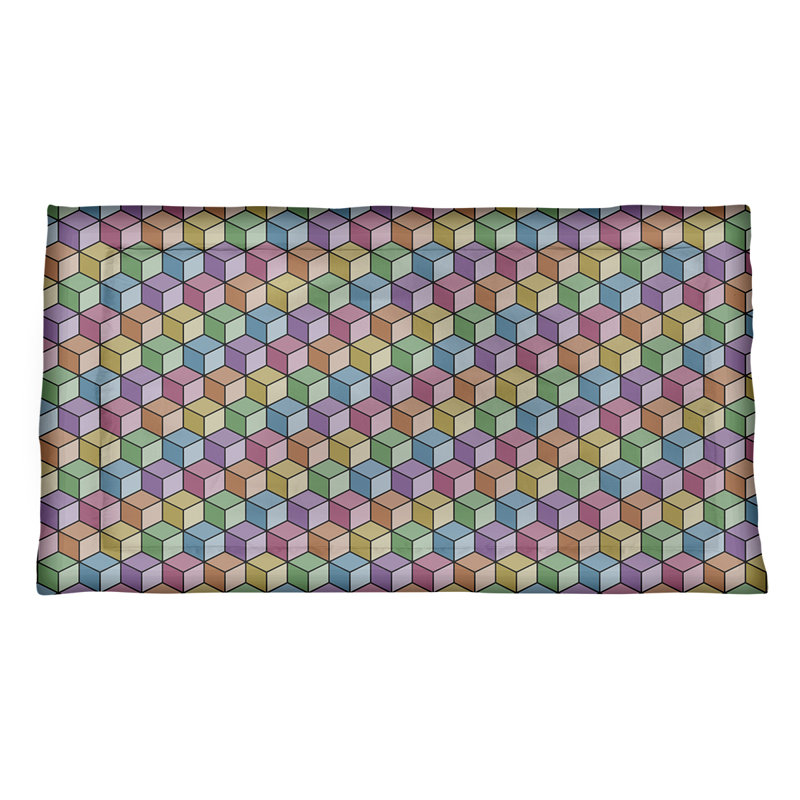 Taie décorative à motif arc-en-ciel blanc Katelyn Elizabeth - Microfibre, Polyester, Simple standard, Noir