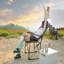 Chaise de camping d'extérieur, chaise de réalisateur pliante portative surdimensionnée robuste avec table d'appoint et poche-2010047495