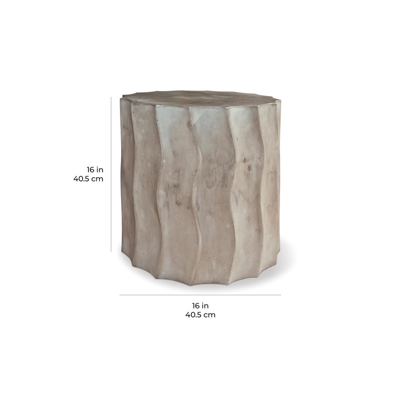 Perpetual Outdoor Round Side Table, Slate Gray, 16"