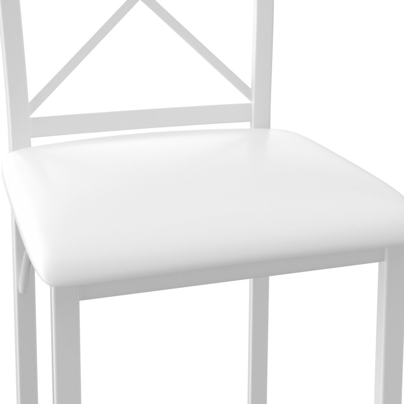 Kasandra Dining Chairs Set of 4, Modern Farmhouse X-Back Kitchen Chairs Set with Faux Leather Seat, Metal Cross Back Side Chairs for Dining Room, Kitchen, Apartment, Restaurant