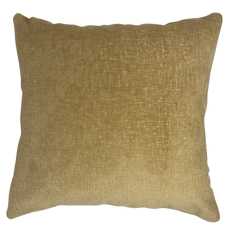  Oreiller carré en mélange de duvet brun clair / jaune, 18 po x 18 po