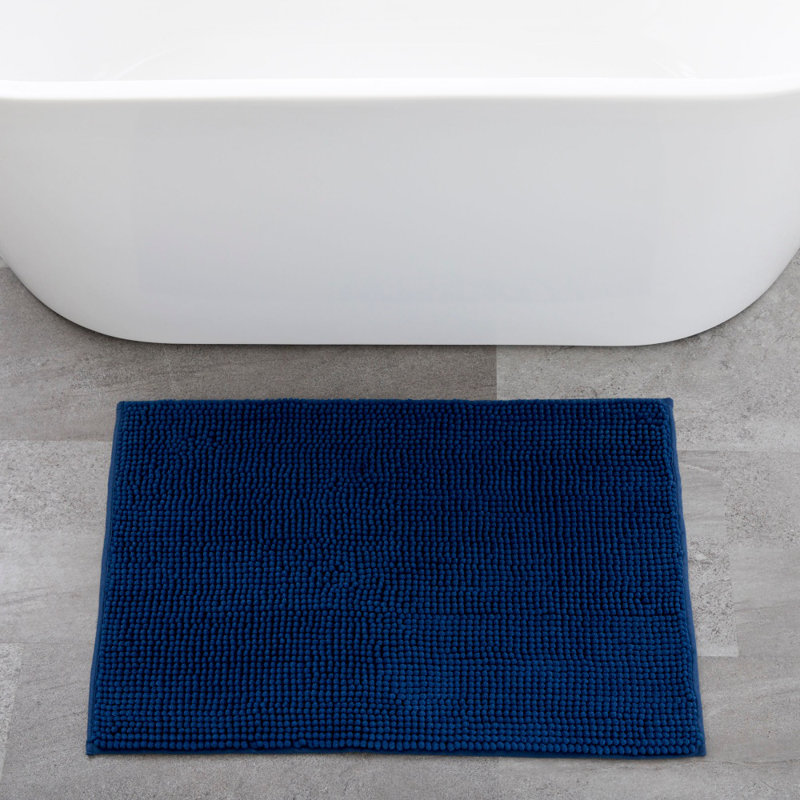 17x48 Chenille Bath Mat - Navy