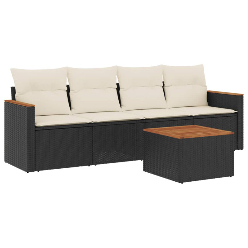 Ensemble de canapé de jardin d'extérieur noir