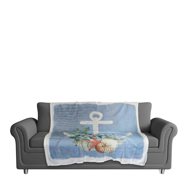 Hand Woven Throw Blanket, Bluel