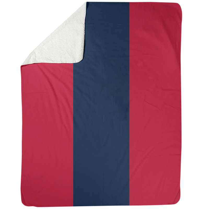 Quilted Throw Blanket, 50" x 60", Red/Blue/Red, Coral Fleece