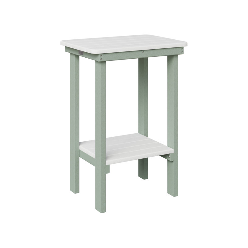 Berlin Gardens Rectangular End Counter Table, White, Seafoam