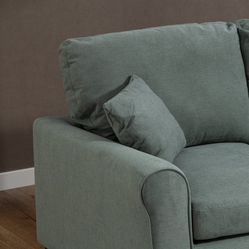 2 Seater Linen Blend Sofa Bed, Green