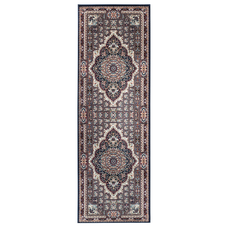 Prime Traditional Navy Blue Machine Made Area Rug