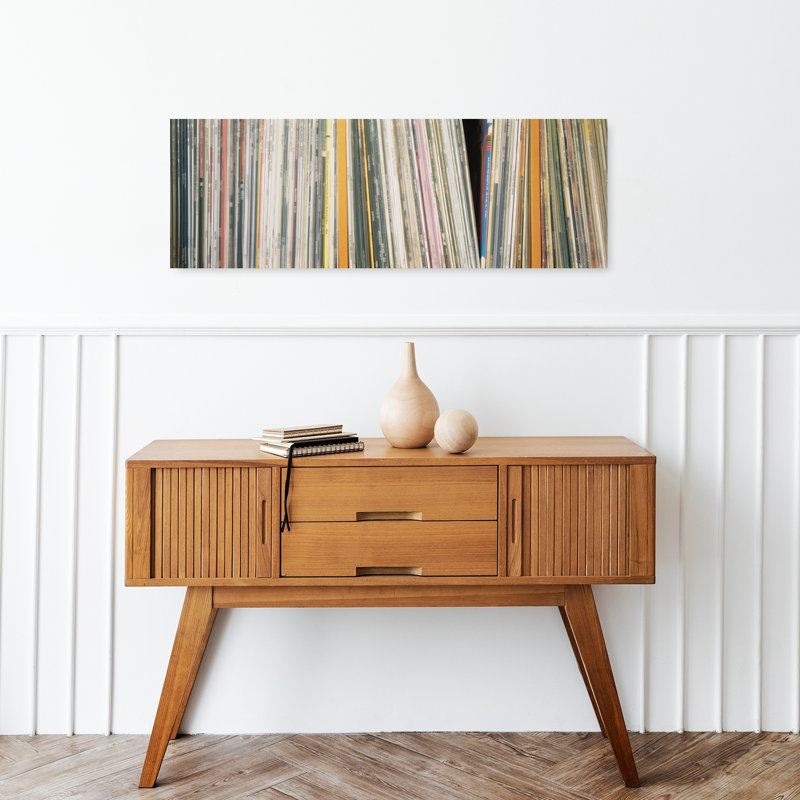 Row Of Music Records Germany by Thomas Winz - Wrapped Canvas Panoramic Print, 30.48 cm H x 91.44 cm W