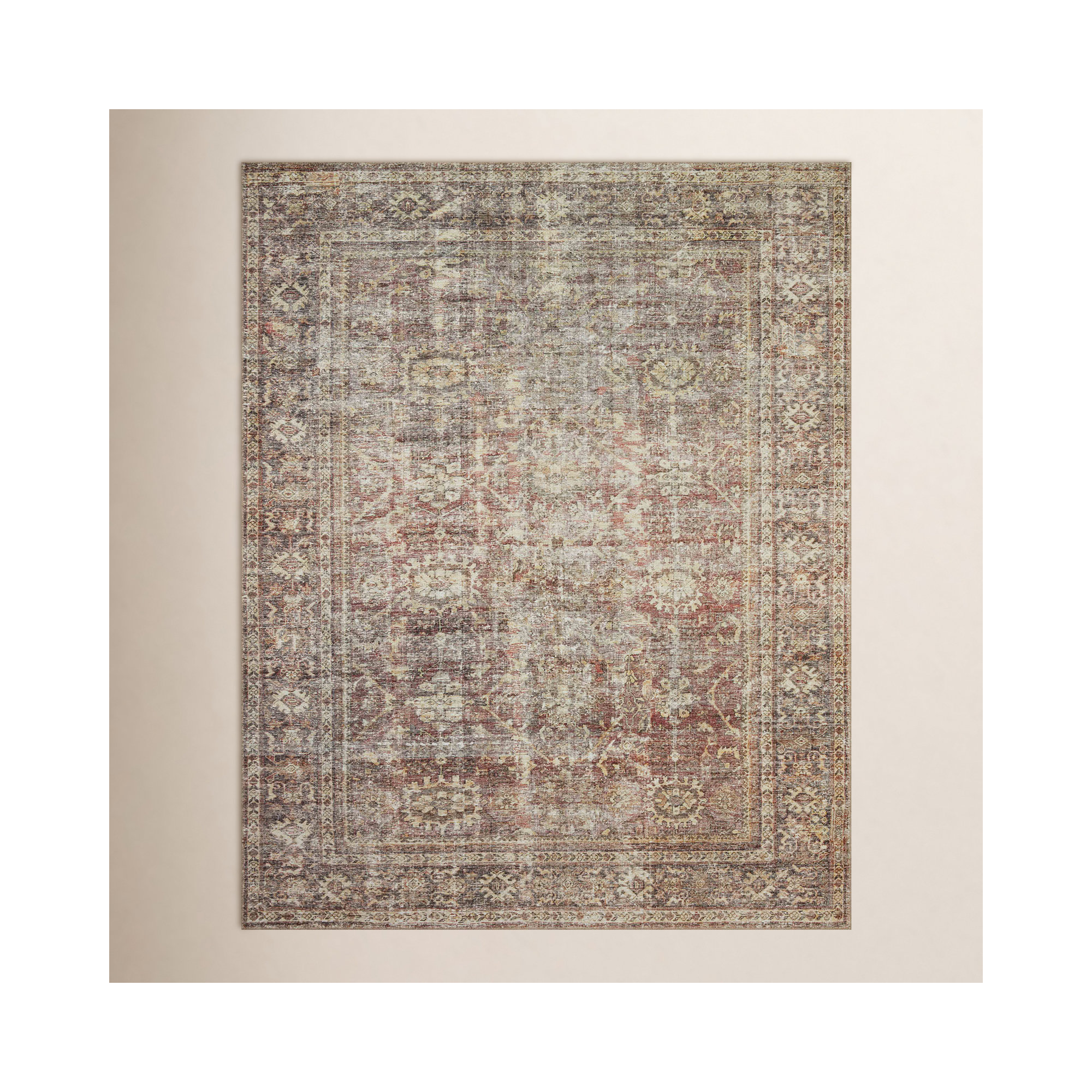 Georgie Oriental Bordeaux/Antique Area Rug, Rectangle 8'4" x 11'6"