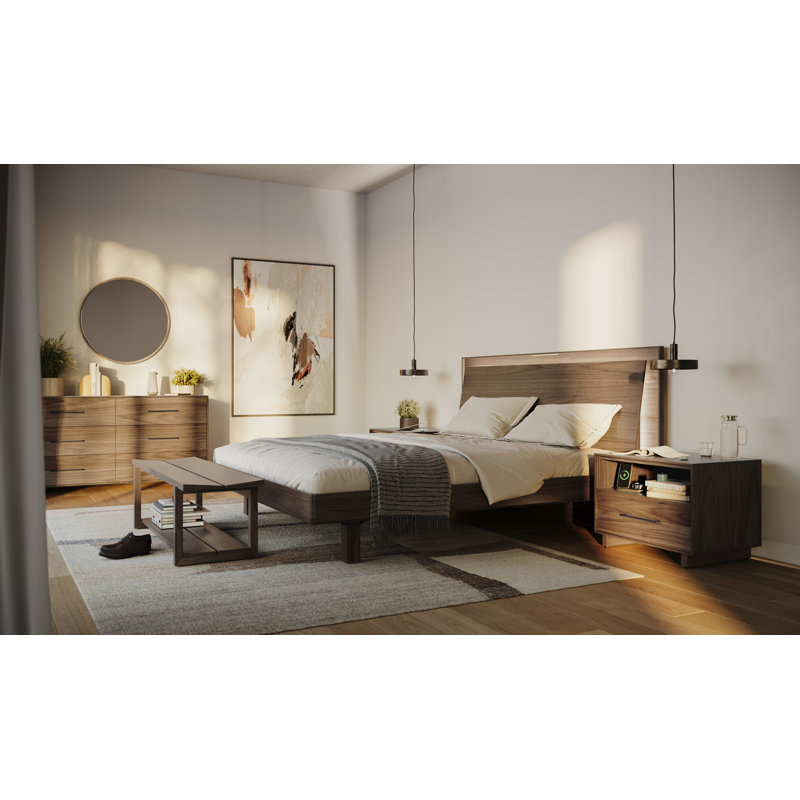 Kava King Bed , Natural Walnut