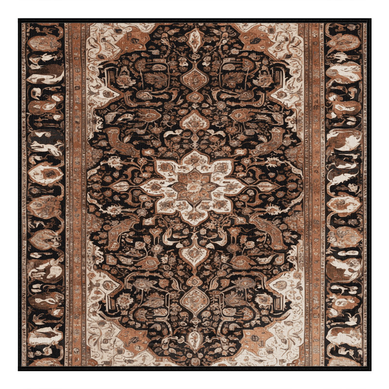 Tapis brun lavable à la machine, Carré 4 pi