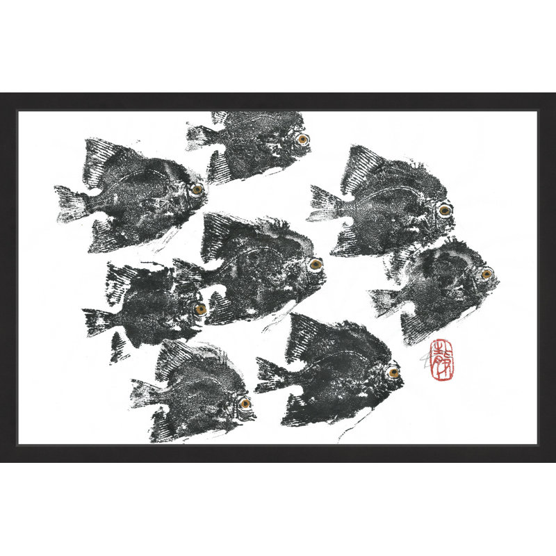 « racing fish », reproduction d’art encadrée, H 24 po x l 36 po x P 1,5 po