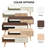 Boho Rectangle Coffee Table with Solid Wood Legs & Sliding Storage Drawer, Modern Living Room or Office Center Table-2106563065