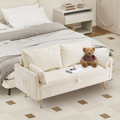 61.25" Upholstered Loveseat Sofa with Storage